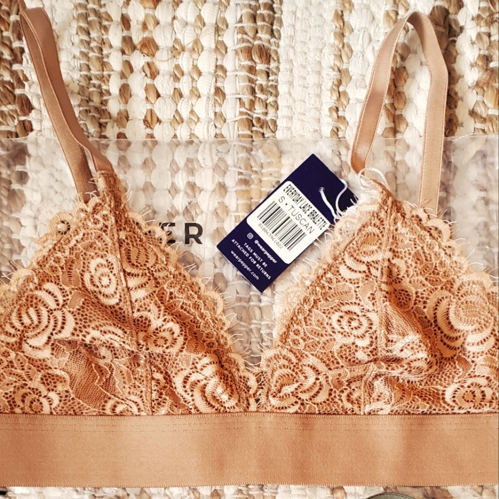 BNWT Pepper Small S Everyday Lace Bralette in Tuscan color